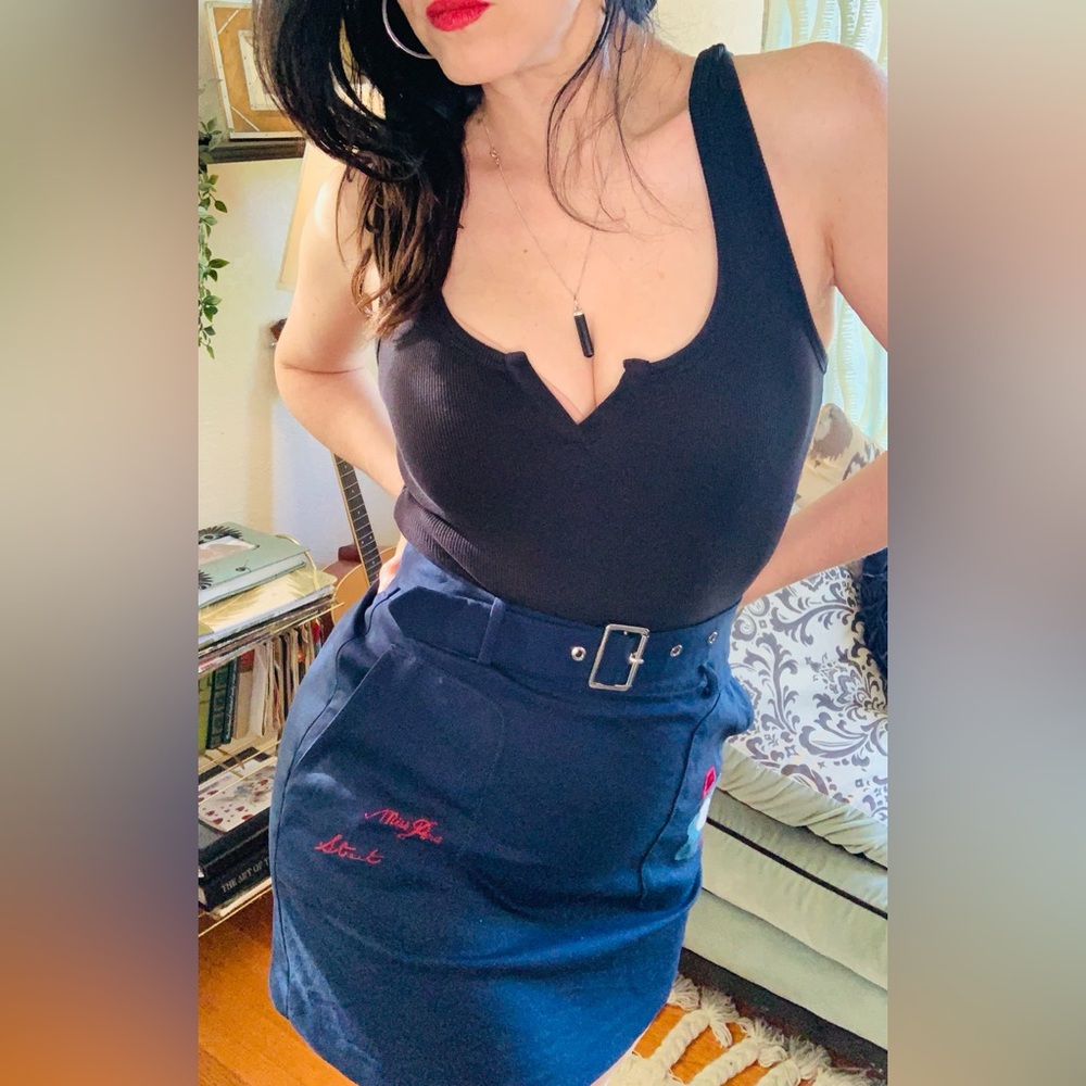 2/$30 Navy Blue Mini Skirt with Belt